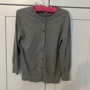 J Crew Cotton Cardigan Gray Size S
